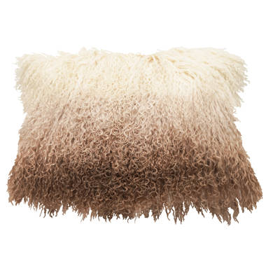 Ombre mongolian fur outlet pillow